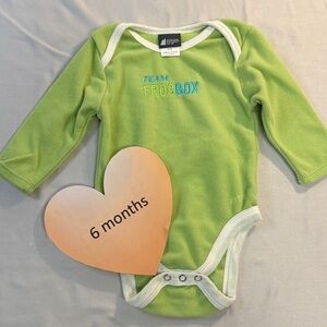 MEC -  Green microfleece long sleeve Onesie. Size 6 months